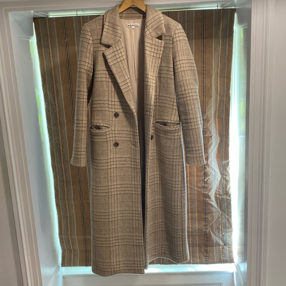 Reformation Plaid Coat